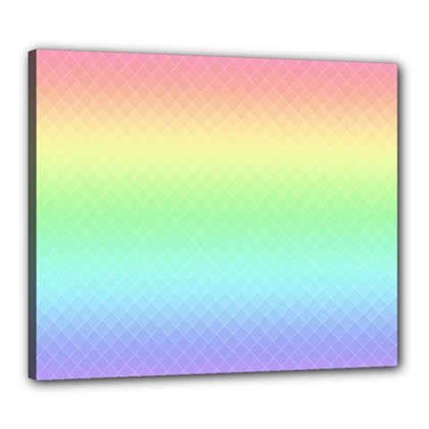 Pastel Rainbow Diamond Pattern Canvas 24  X 20  (stretched) by SpinnyChairDesigns