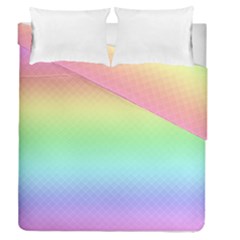 Pastel Rainbow Diamond Pattern Duvet Cover Double Side (queen Size)