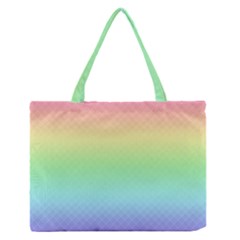 Pastel Rainbow Diamond Pattern Zipper Medium Tote Bag by SpinnyChairDesigns