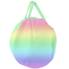 Pastel Rainbow Diamond Pattern Giant Round Zipper Tote by SpinnyChairDesigns