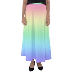 Pastel Rainbow Diamond Pattern Flared Maxi Skirt by SpinnyChairDesigns