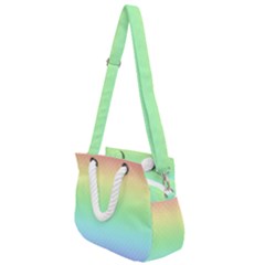 Pastel Rainbow Diamond Pattern Rope Handles Shoulder Strap Bag by SpinnyChairDesigns