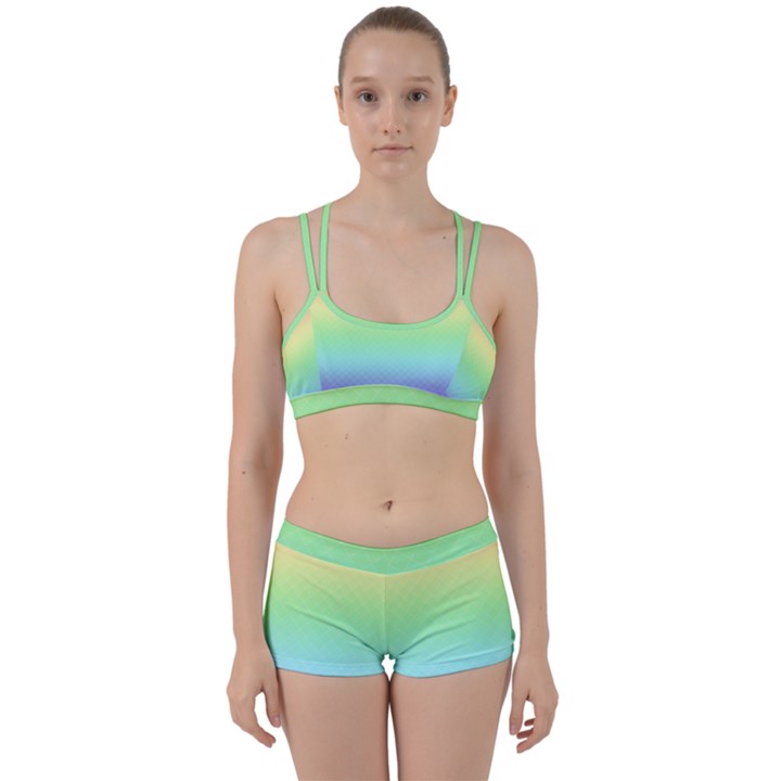 Pastel Rainbow Diamond Pattern Perfect Fit Gym Set