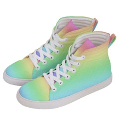 Pastel Rainbow Diamond Pattern Women s Hi-top Skate Sneakers by SpinnyChairDesigns