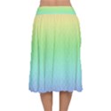 Pastel Rainbow Diamond Pattern Velvet Flared Midi Skirt View2