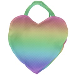 Pastel Rainbow Diamond Pattern Giant Heart Shaped Tote by SpinnyChairDesigns