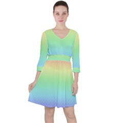 Pastel Rainbow Diamond Pattern Ruffle Dress by SpinnyChairDesigns