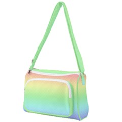 Pastel Rainbow Diamond Pattern Front Pocket Crossbody Bag by SpinnyChairDesigns