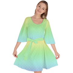 Pastel Rainbow Diamond Pattern Velour Kimono Dress