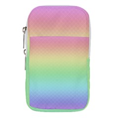 Pastel Rainbow Diamond Pattern Waist Pouch (large) by SpinnyChairDesigns