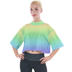 Pastel Rainbow Diamond Pattern Mock Neck Tee by SpinnyChairDesigns