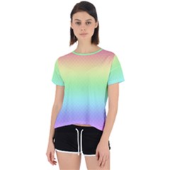 Pastel Rainbow Diamond Pattern Open Back Sport Tee by SpinnyChairDesigns