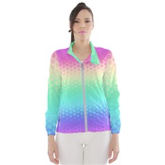 Rainbow Floral Ombre Print Women s Windbreaker