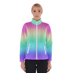 Rainbow Floral Ombre Print Winter Jacket