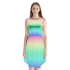 Rainbow Floral Ombre Print Sleeveless Chiffon Dress   by SpinnyChairDesigns