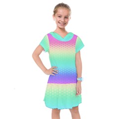 Rainbow Floral Ombre Print Kids  Drop Waist Dress by SpinnyChairDesigns