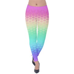 Rainbow Floral Ombre Print Velvet Leggings