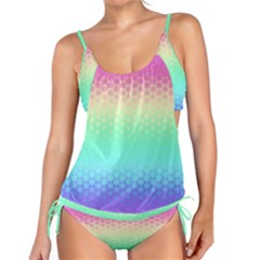 Rainbow Floral Ombre Print Tankini Set by SpinnyChairDesigns