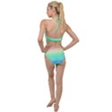 Rainbow Floral Ombre Print Plunging Cut Out Swimsuit View2