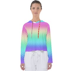 Rainbow Floral Ombre Print Women s Slouchy Sweat by SpinnyChairDesigns