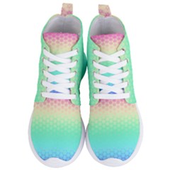 Rainbow Floral Ombre Print Women s Lightweight High Top Sneakers by SpinnyChairDesigns