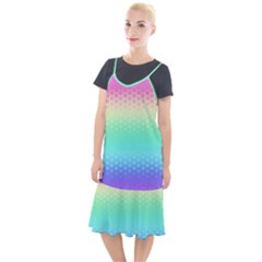 Rainbow Floral Ombre Print Camis Fishtail Dress by SpinnyChairDesigns