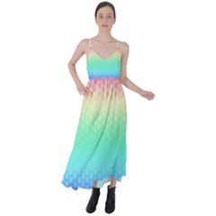 Rainbow Floral Ombre Print Tie Back Maxi Dress by SpinnyChairDesigns