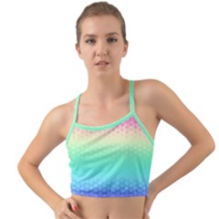 Rainbow Floral Ombre Print Mini Tank Bikini Top by SpinnyChairDesigns