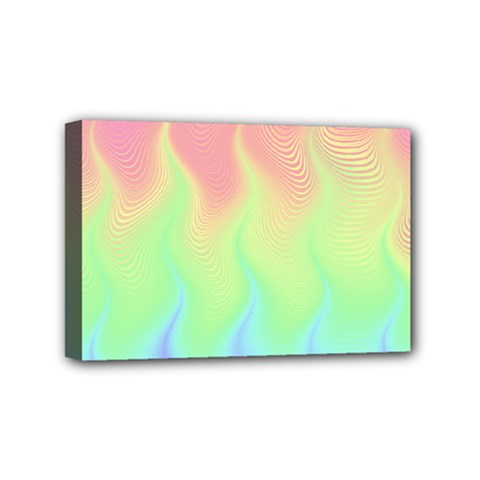 Pastel Rainbow Flame Ombre Mini Canvas 6  X 4  (stretched) by SpinnyChairDesigns