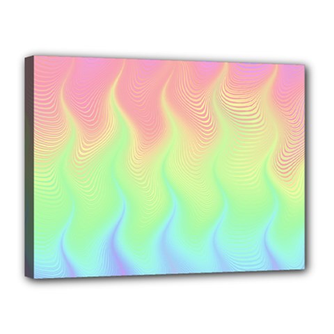 Pastel Rainbow Flame Ombre Canvas 16  X 12  (stretched) by SpinnyChairDesigns