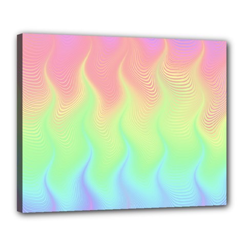 Pastel Rainbow Flame Ombre Canvas 20  X 16  (stretched) by SpinnyChairDesigns