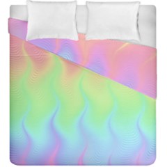 Pastel Rainbow Flame Ombre Duvet Cover Double Side (king Size) by SpinnyChairDesigns