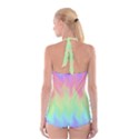 Pastel Rainbow Flame Ombre Boyleg Halter Swimsuit  View2