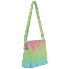 Pastel Rainbow Flame Ombre Zipper Messenger Bag by SpinnyChairDesigns