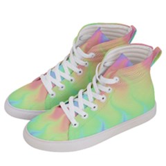 Pastel Rainbow Flame Ombre Women s Hi-top Skate Sneakers by SpinnyChairDesigns