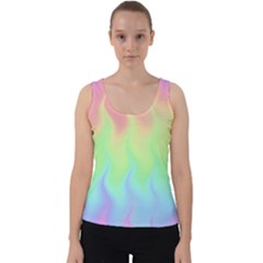 Pastel Rainbow Flame Ombre Velvet Tank Top by SpinnyChairDesigns