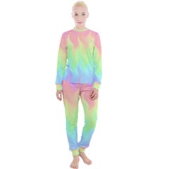 Pastel Rainbow Flame Ombre Women s Lounge Set by SpinnyChairDesigns