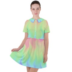 Pastel Rainbow Flame Ombre Short Sleeve Shoulder Cut Out Dress  by SpinnyChairDesigns