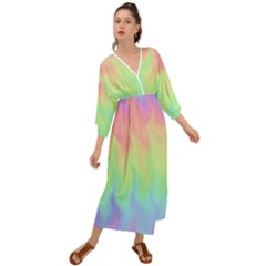 Pastel Rainbow Flame Ombre Grecian Style  Maxi Dress by SpinnyChairDesigns