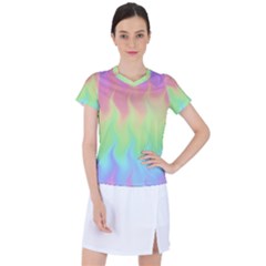 Pastel Rainbow Flame Ombre Women s Sports Top by SpinnyChairDesigns