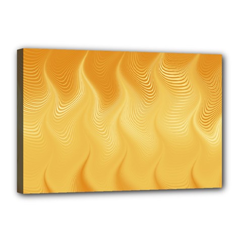 Gold Flame Ombre Canvas 18  X 12  (stretched) by SpinnyChairDesigns