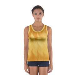 Gold Flame Ombre Sport Tank Top  by SpinnyChairDesigns