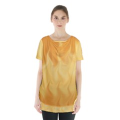 Gold Flame Ombre Skirt Hem Sports Top by SpinnyChairDesigns