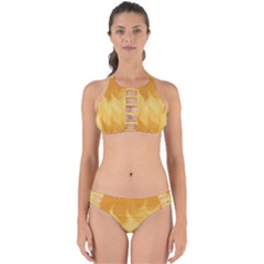 Gold Flame Ombre Perfectly Cut Out Bikini Set by SpinnyChairDesigns