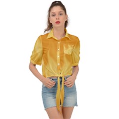 Gold Flame Ombre Tie Front Shirt  by SpinnyChairDesigns