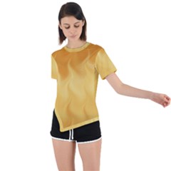 Gold Flame Ombre Asymmetrical Short Sleeve Sports Tee