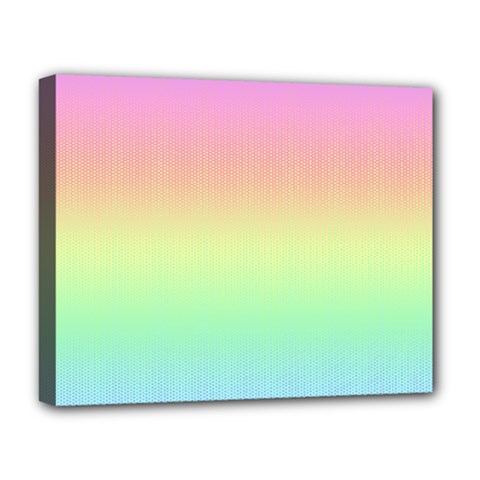 Pastel Rainbow Ombre Deluxe Canvas 20  X 16  (stretched) by SpinnyChairDesigns