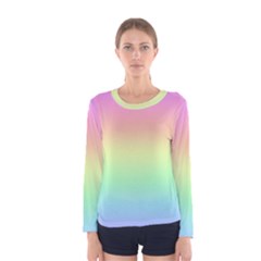 Pastel Rainbow Ombre Women s Long Sleeve Tee