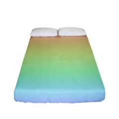 Pastel Rainbow Ombre Fitted Sheet (full/ Double Size) by SpinnyChairDesigns