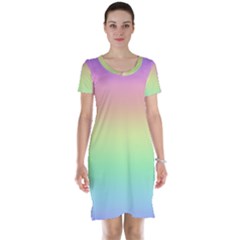 Pastel Rainbow Ombre Short Sleeve Nightdress by SpinnyChairDesigns